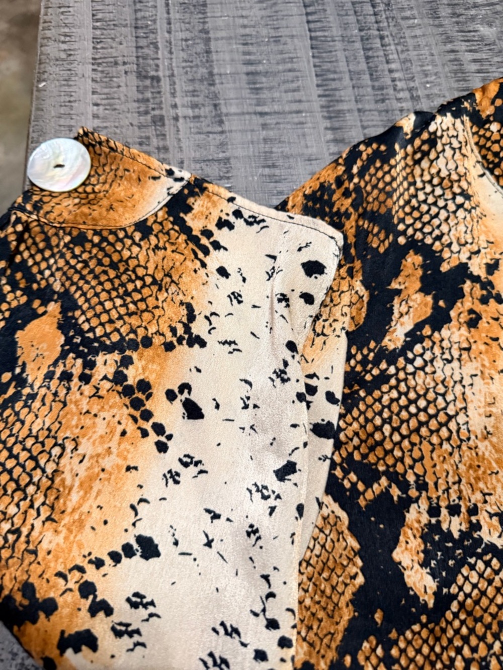 Snake Print Tunic Top in Black and Tan - Picture 5 of 9